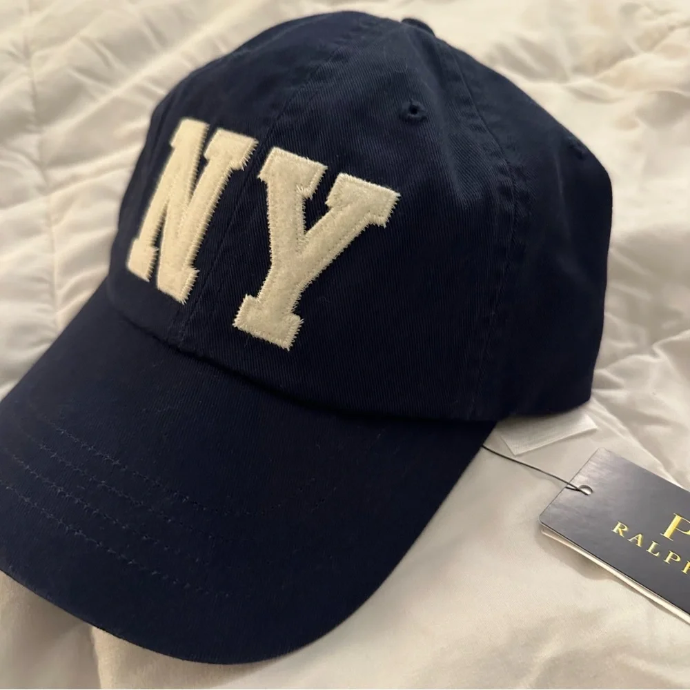 Polo Ralph Lauren Men's New York Patch Twill Ball Cap | Navy Blue - New - Picture 2 of 5